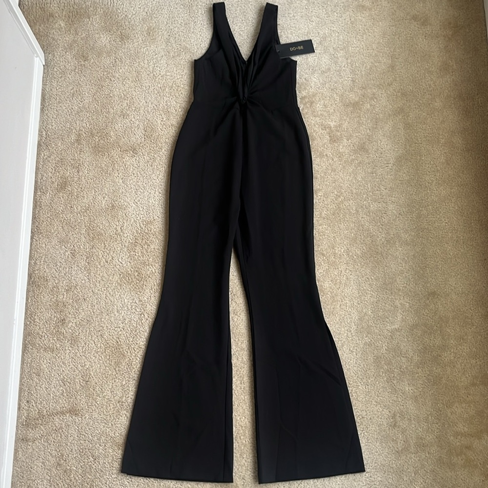NWT DO+BE Black V-neck Wide Leg Jumpsuit